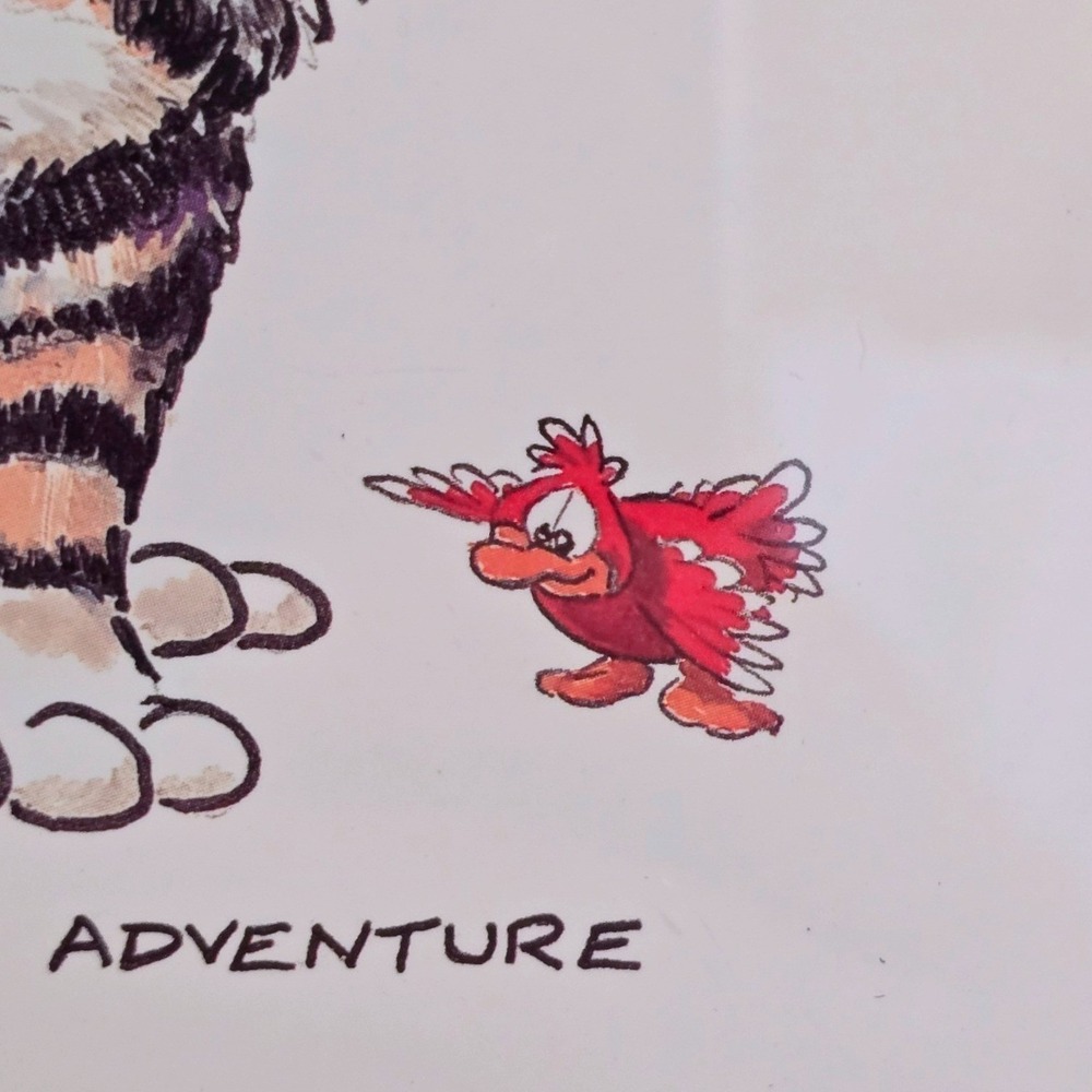 VTG 90s Robert Marble Signed Cat Print Every New Step Is A Great Adventure 10x8" - Picture 5 of 13